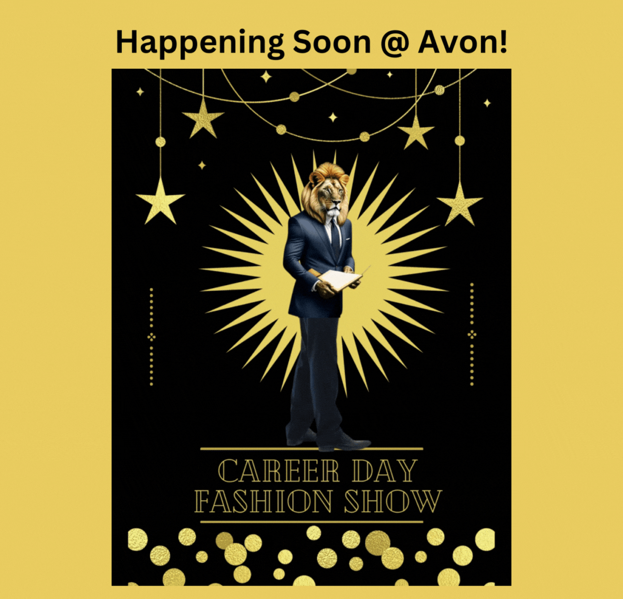 Ad for Career Day Fashion Show at Avon